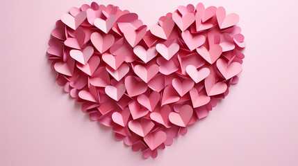 Wall Mural - pink paper layered heart shape