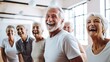 © AlexandraRooss - Group of Senior Citizens Laughing in Minimalistic Gym Generative AI