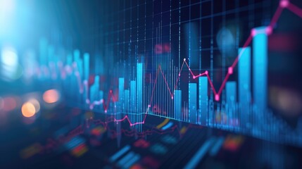 Wall Mural - Financial and business chart and graphs