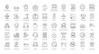 Workout Thin Line Icons Fitness Cardio Gym Iconset in Outline Style 50 Vector Icons in Black