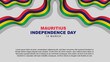 © StudioHaxe - Mauritius Independence Day is celebrated every year on March 12. Poster banner design with Mauritius flag ribbon. vector illustration