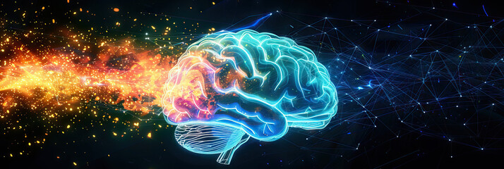 Wall Mural - Emotional Intelligence: An Illustration Depicting Brain Activity Related to Emotional Processing and Regulation