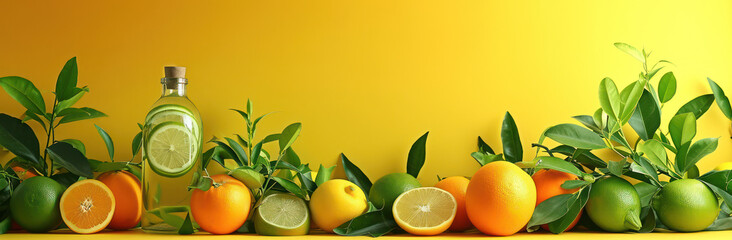 Wall Mural - Fresh and Juicy Citrus Fruits: A Colorful Mix of Nature's Antioxidant Delight