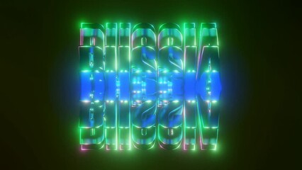 Flipping letters RUSSIA in a three dimensional space with national colors