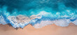 © KN Studio - Turquoise Beach Paradise with Abstract Snowflake Background, top view