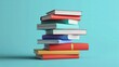 © Suleyman - 3D Isolated Closed Book Stack. Render Book Pile Icon. Collection of Business or Educational Literature. Reading Education