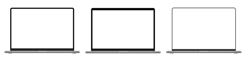 Poster - Set modern laptop mockups, modern mobile different computer devices mockup