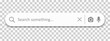 Search bar web page internet browser button, search box template isolated for UI UX design and web site, white search box with shadow on transparent background