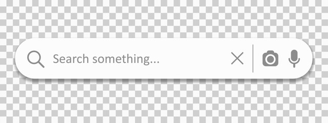 Aufkleber - Search bar web page internet browser button, search box template isolated for UI UX design and web site, white search box with shadow on transparent background