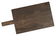 Dark brown wooden cutting board isolated