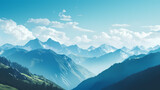 Fototapeta Na ścianę - Stunning mountains, panoramic peaks PPT background