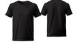 © Marietimo - Black classic t-shirt front and back in pure black without logo on transparent background