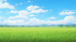 simple grass field anime artwork in a rural scenery