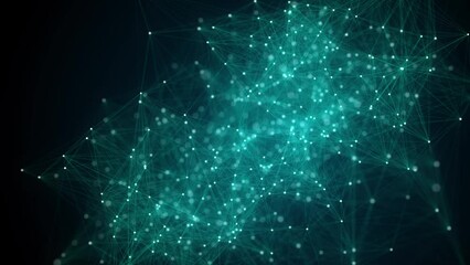 Leinwandbilder - Network connection structure. Blue science background. Abstract digital background. Big data visualization. 3d rendering.