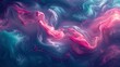 Vibrant magenta and jade streaks intertwining in a surreal dance. 