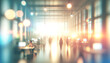 © Who is Danny - Defocused office environment with people and warm bokeh lights, dynamic workplace. Generative AI