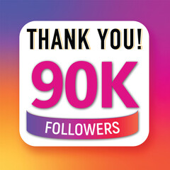 Wall Mural - Thank you 100K followers celebration template design for social network and follower achievement celebration design