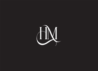 Wall Mural - HM logo design, symbol, icon, vector file logo,