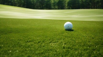  Golf ball on a vibrant green field
