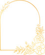 Golden arch floral frame with hand drawn leaves simple and minimalist frame design