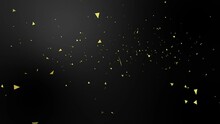 Animation Of Yellow Confetti Falling On Black Background