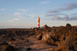 Toston Lighthouse kurz vor Sonnenuntergang im Abendrot - El Cotillo,Fuerteventura,Spain