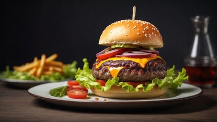 Sticker - delicious burger photos, studio photo style