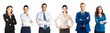© vgstudio - Collection collage set image - portrait many different businesspeople professionals, confident men women, employee executive isolated over white background. Business people. Teamwork concept