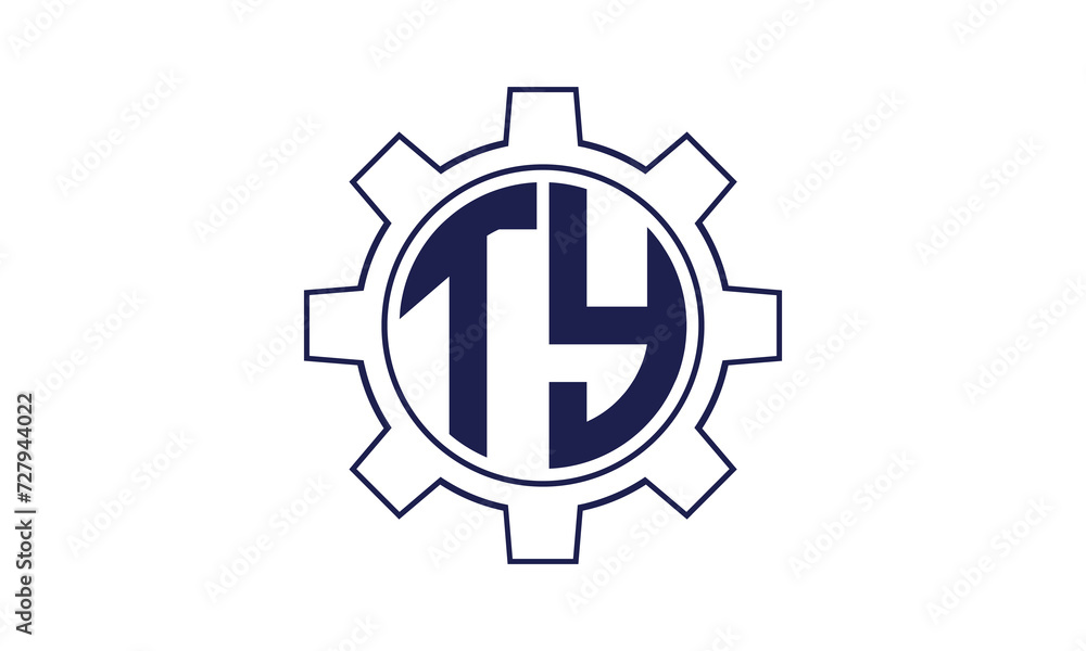 TY initial letter mechanical circle logo design vector template ...