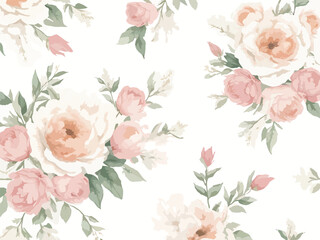 Seamless watercolor floral-patterned background