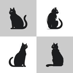 Wall Mural - Cats logo icon set premium silhouettes design