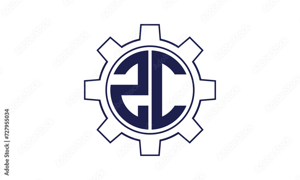 ZC initial letter mechanical circle logo design vector template ...