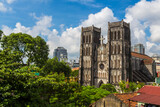 Fototapeta Big Ben - Hanoi central old quarter cathedral