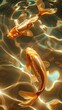© MiguelAngel - Two golden fish on the sparkling light golden water