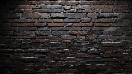  black and dark brick wall background for design