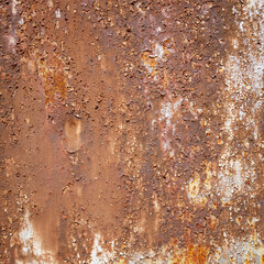 Poster - Old painted metal texture with traces of rust.