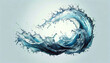 A stunning, high-definition image of water forming a swirling wave, capturing the fluid motion and the clarity of the splashing droplets in detail.AI generated.