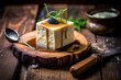 Savor the simplicity and elegance of Tofu Pudding presented on a wooden table. This serene image is ideal for conveying a sense of wholesome indulgence, making it a versatile choice for culinary proje