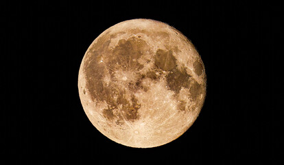 Wall Mural - Very high resolution Full Moon. Pitch black sky, and plenty of room for contrast, brightness and color adjustment. Super high quality.