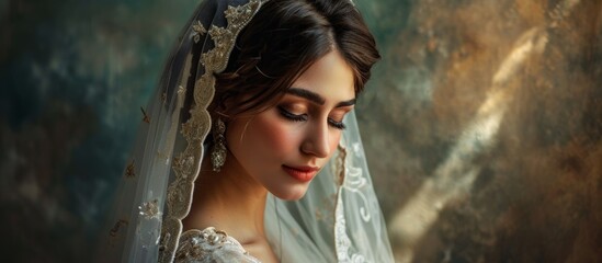 Wall Mural - and Timeless: A Beautiful Bride's Enchanting Portrait