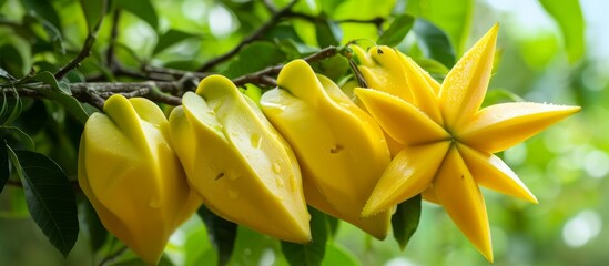 Wall Mural - Beautiful and Bright Carambola Fruit: A Stunningly Beautiful and Bright Fruit with Carambola