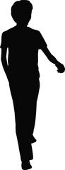 Poster - a boy walking body silhouette vector