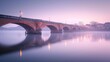 AI generated illustration of the Pont Neuf in Toulouse, at dawn
