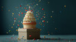 Kleine Torte als Geschenk zum Geburtstag, ai generativ