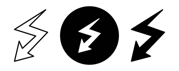 Wall Mural - Electro outline icon collection or set. Electro Thin vector line art