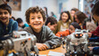 © brillianata - Children in a robotics class in the classroom