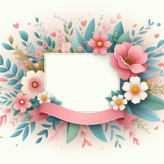 Wall Mural - Background with flowers. AI