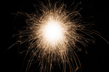 Aufkleber - Fireworks bengal Flicker on a dark background. Easy to add lens flare effects for overlay designs or screen blending mode to make high-quality images.