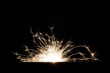 Aufkleber - Fireworks bengal Flicker on a dark background. Easy to add lens flare effects for overlay designs or screen blending mode to make high-quality images.