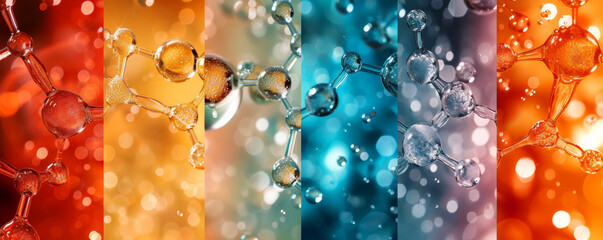 Molecular Structure Color Spectrum.
Abstract molecular structures with a vibrant colour gradient background.